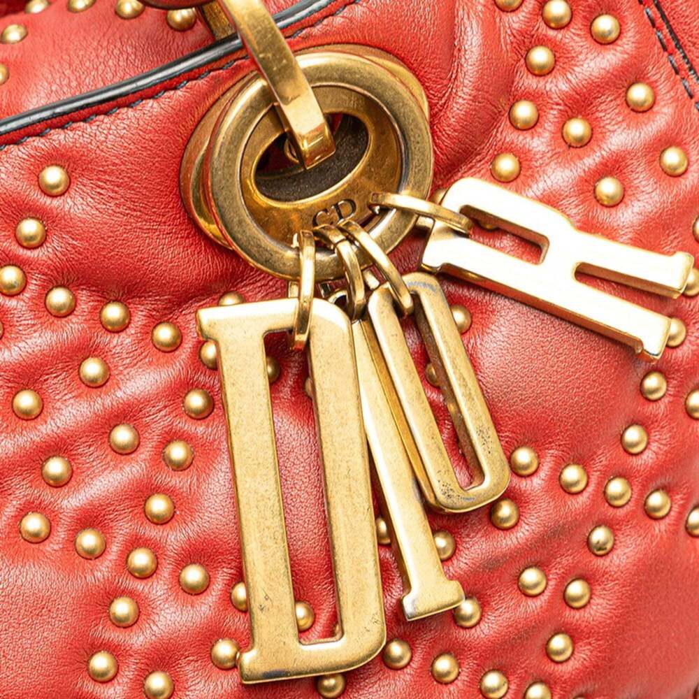 CHRISTIAN DIOR Red Lambskin Leather Shoulder Bag - Picture 4 of 9